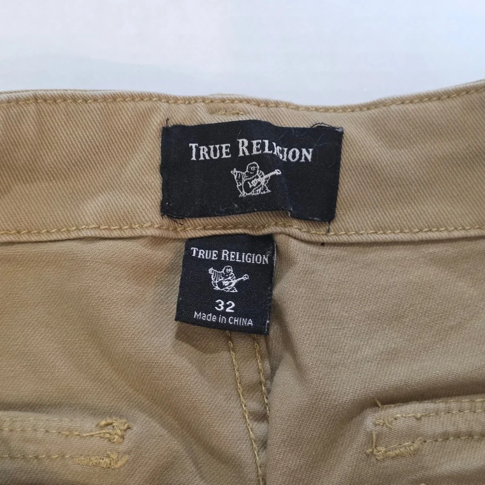 True Religion Patch Pkt Shorts Mens‎ 32 Tan Khaki Flap Pocket Utility Cargo